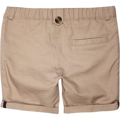 Mini boys stone linen-blend shorts